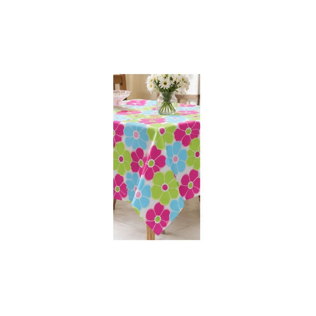 Yetoleyt Printed Cotton Floral Tablecloth - Blue