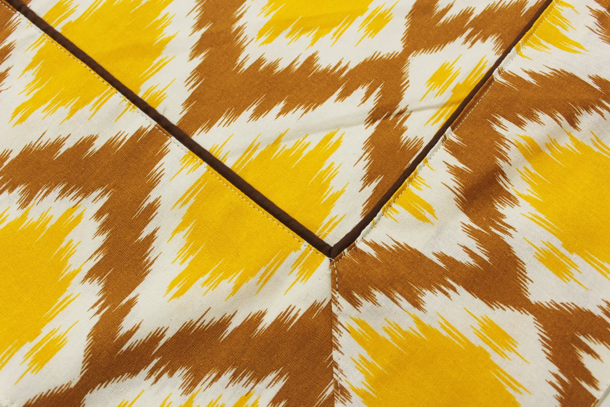 Yetoleyt Printed Cotton Damask Tablecloth - Mustard
