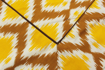 Yetoleyt Printed Cotton Damask Tablecloth - Mustard