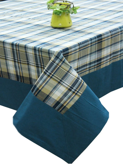 Yetoleyt Woven Cotton Check Tablecloth - Peacock Blue