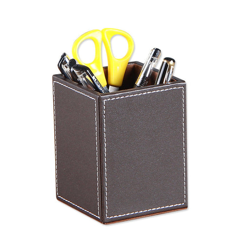 Leather Desk Pen Holder Organizer