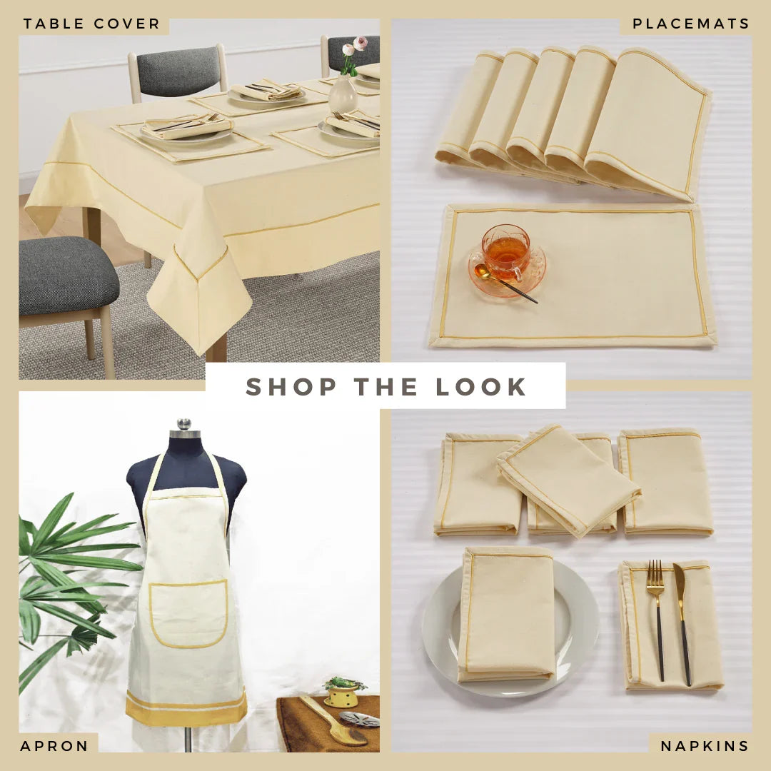 Yetoleyt Woven Cotton Plain Tablecloth - Natural
