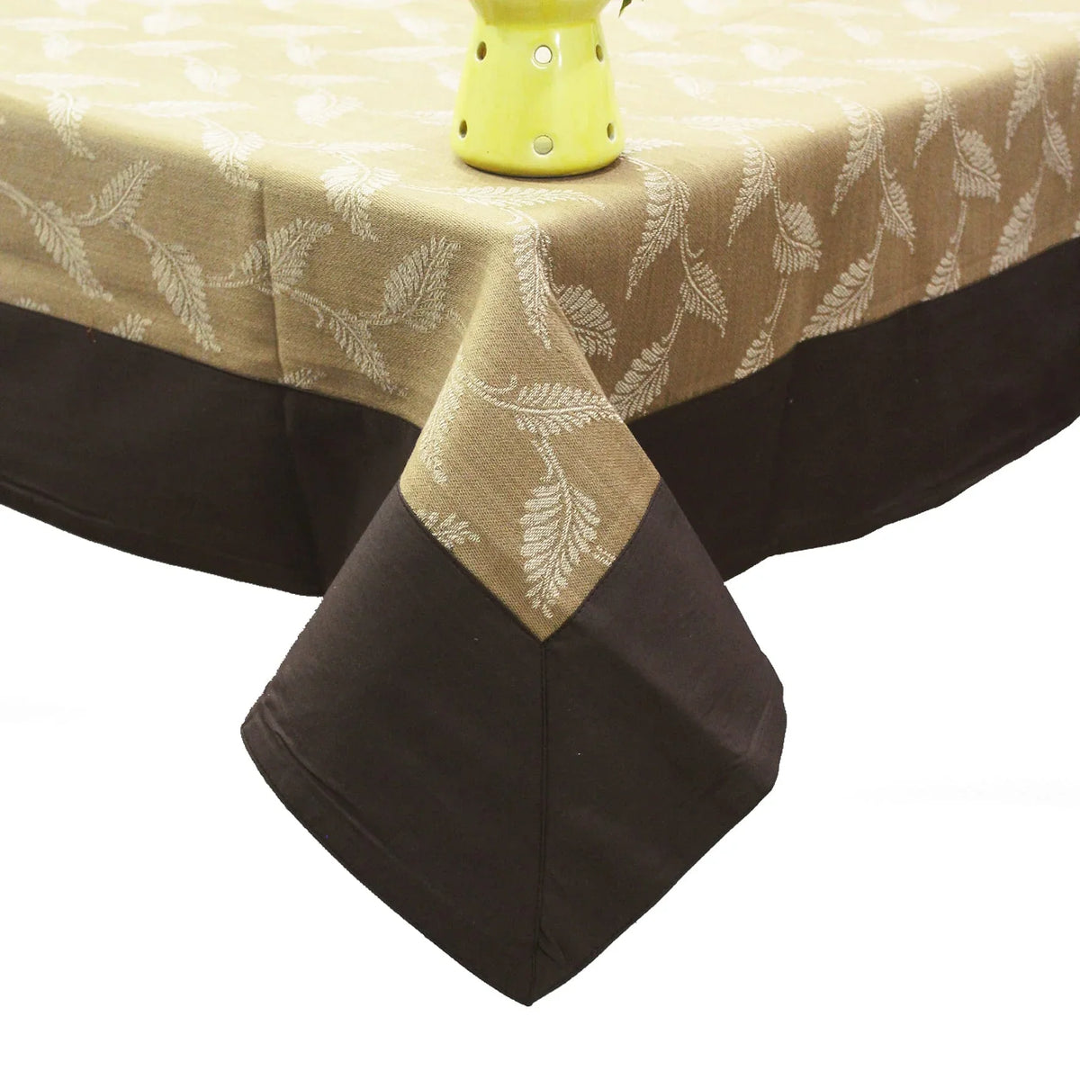 Yetoleyt Woven Cotton Floral Tablecloth - Brown