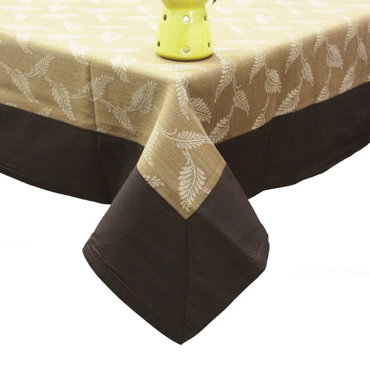 Yetoleyt Woven Cotton Floral Tablecloth - Brown