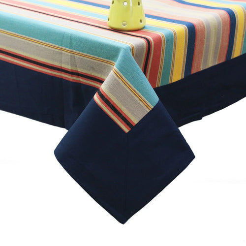 Yetoleyt Woven Cotton Stripes Tablecloth - Multicolor