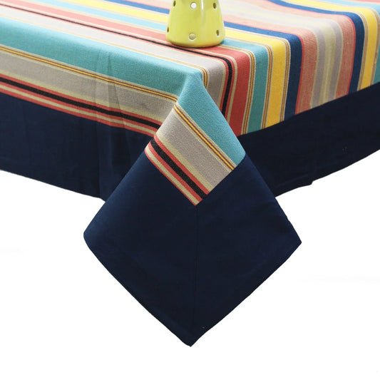 Yetoleyt Woven Cotton Stripes Tablecloth - Multicolor