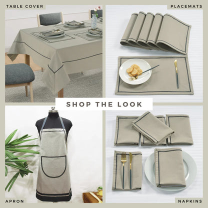 Yetoleyt Woven Cotton Plain Tablecloth - Khaki