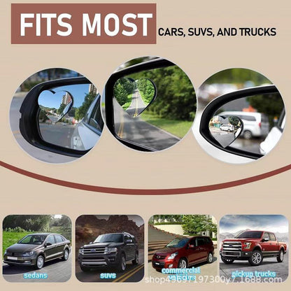 【🔥70%OFF Today】 Luxparlora™ Patent 💞Heart-shaped  Cars Blind Spot Rearview Mirror🚗, ✇360° Rotatable Field of View, 🚘Convex Wide-angle HD Crystal Glass Waterproof Durable Traffic Safety blind  spot - 2 side mirror explore
