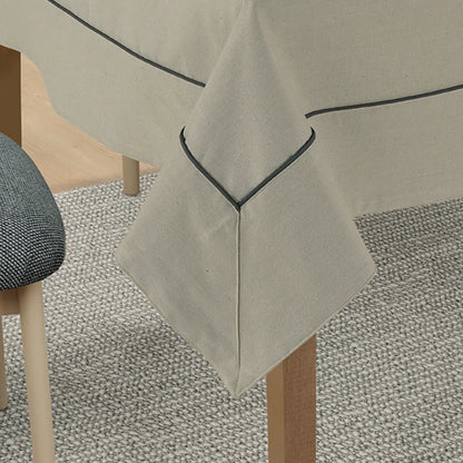 Yetoleyt Woven Cotton Plain Tablecloth - Khaki