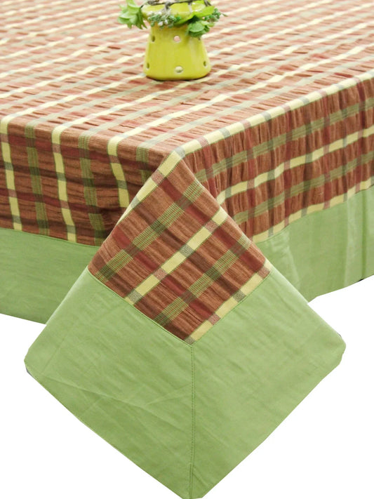 Yetoleyt Woven Cotton Check Tablecloth - Brown