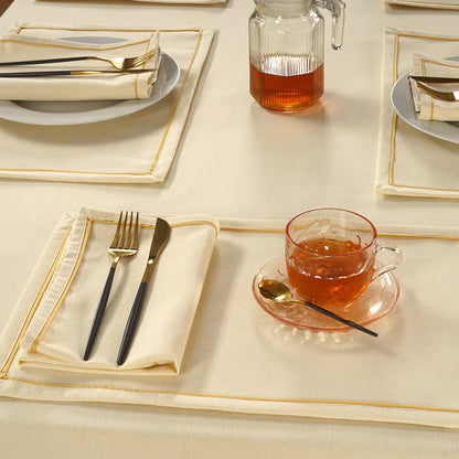 Yetoleyt Woven Cotton Plain Tablecloth - Natural