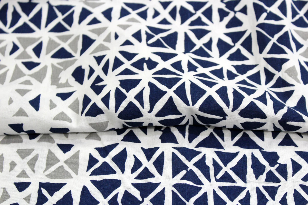 Yetoleyt Printed Cotton Damask Tablecloth - Navy Blue