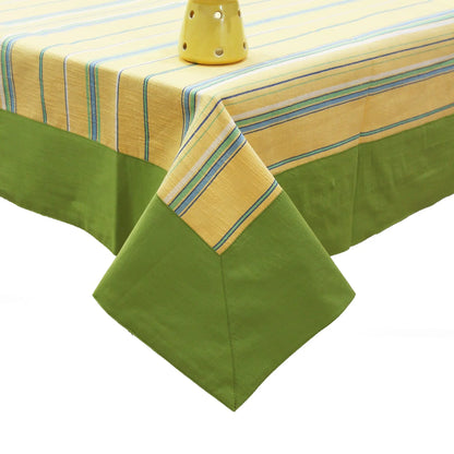 Yetoleyt Woven Cotton Stripes Tablecloth - Green