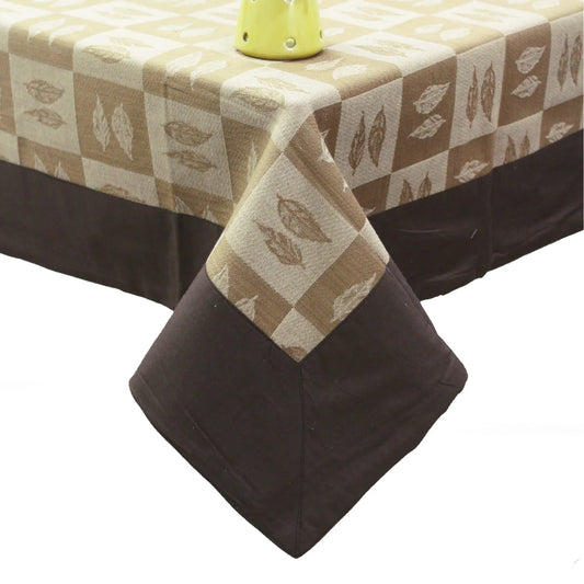 Yetoleyt Woven Cotton Floral Tablecloth - Brown