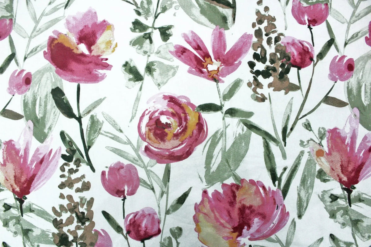 Yetoleyt Printed Cotton Floral Tablecloth - Magenta