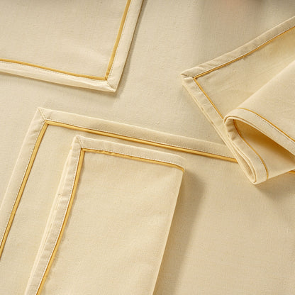 Yetoleyt Woven Cotton Plain Tablecloth - Natural