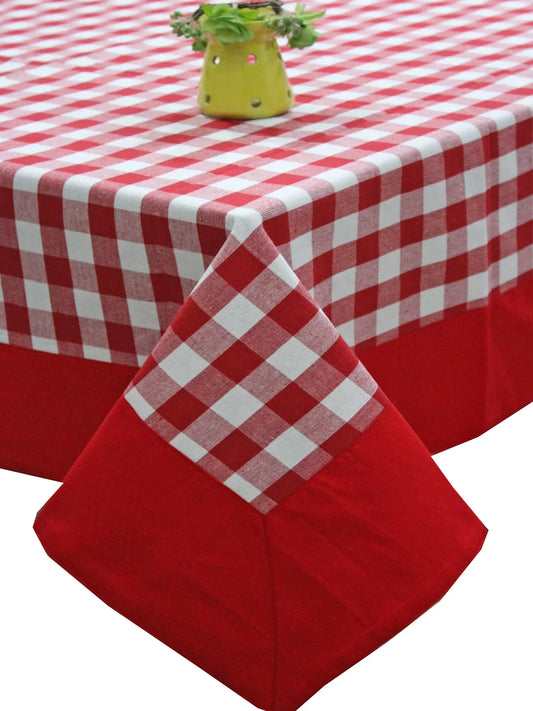 Yetoleyt Woven Cotton Check Tablecloth - Red